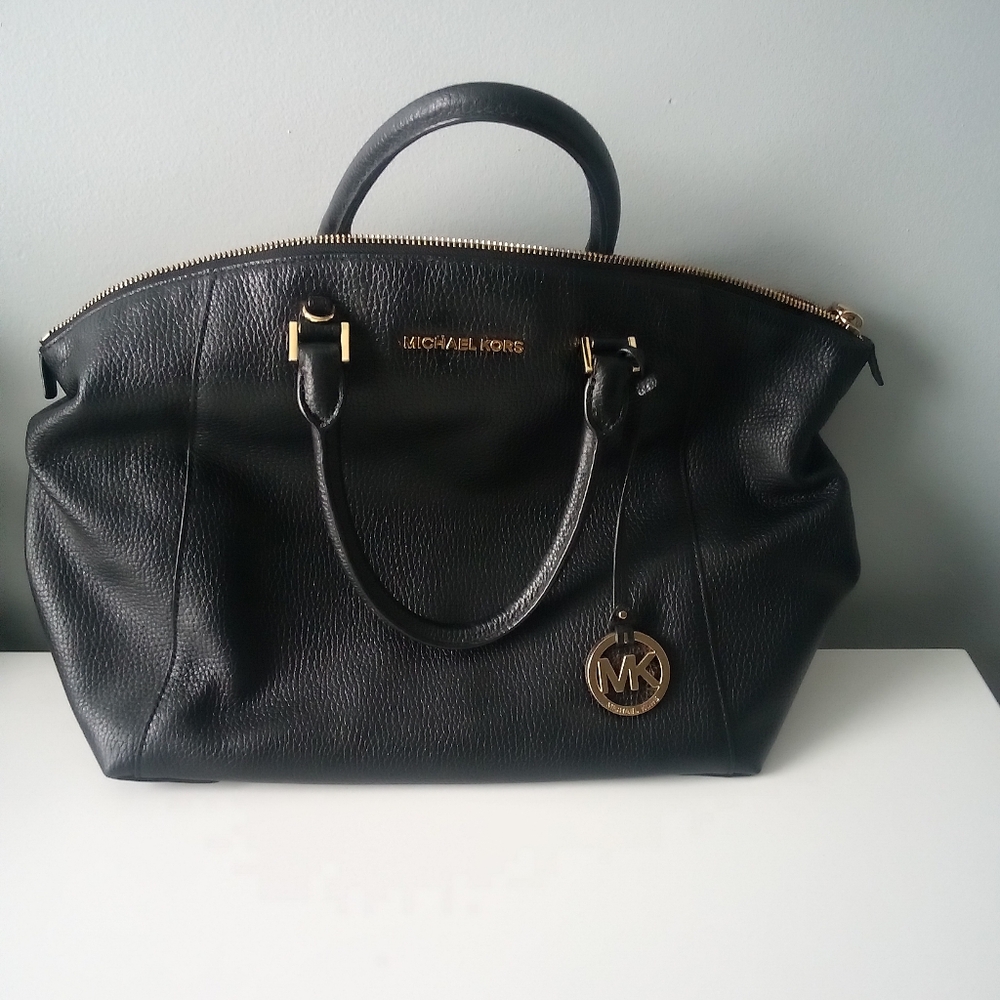 Michael Kors Black Leather Tote Bag